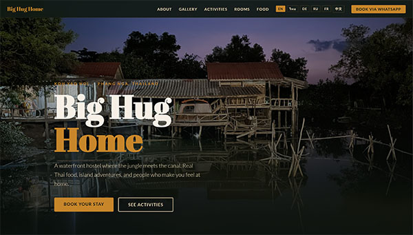 Big Hug Home website, built by International Web Pro