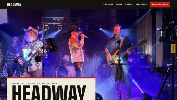 Headway Band website, built by International Web Pro