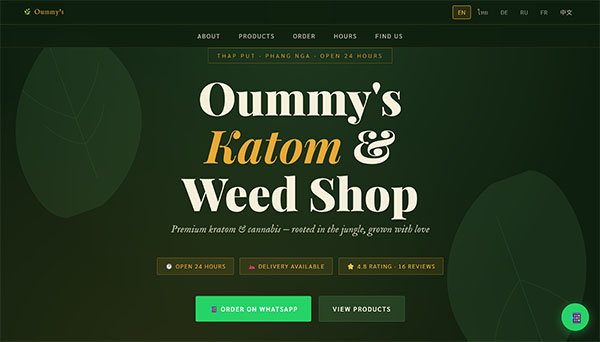 Oummy's Medicinal Herb Shop website, built by International Web Pro